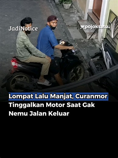 Aksi pencurian motor di sebuah permukiman di Kecamatan Semampir, Kota Surabaya, berakhir gagal, pada Senin, 22 Juni 2026, sekitar pukul 4 subuh. Dua pelaku yang hendak membawa kabur motor milik warga justru meninggalkan motor yang mereka gunakan untuk beraksi saat melarikan diri. Menurut informasi yang beredar, seluruh akses masuk ke permukiman tersebut sebenarnya telah ditutup. Namun, salah satu gerbang sempat dibuka oleh warga yang hendak pergi ke masjid dan lupa kembali dikunci, sehingga dua 