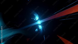 3D abstract figure rotates in space in a seamless loop.