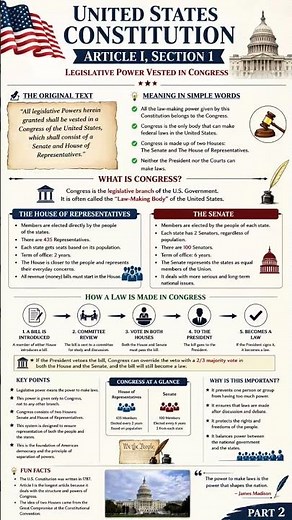 US Constitution Article 1 Section 1 Explained | How Laws Are Made in USA | Civics & GK