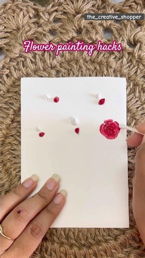 Easy Flower painting hack😍#creativeart #hacks #rose #easyart #shorts #shortsfeed #satisfyingart