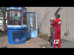 Harlem Globtrotter Dunks Michaela In Dunk Tank