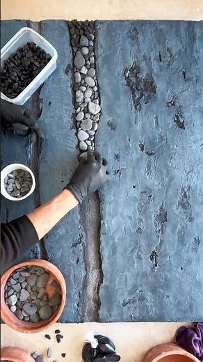 This Stone Wall Technique is Insane #texturedart #craftwork #satisfying