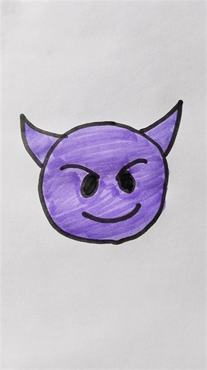 Devil 😈 Emoji Easy Drawing For Kids #devil #emoji #trending #drawing #kidstvforfun #shorts #viral