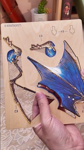 Cutywood Blue Dragon DIY Wooden Clock, 3D Puzzle Craft Kit