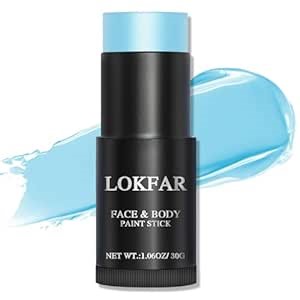 Light Blue Face Body Paint Stick, Eye Black Stick for Sports, Waterproof Full-Coverage Blue Face Makeup for Halloween Avatar Sally Corpse Bride Cosplay Makeup