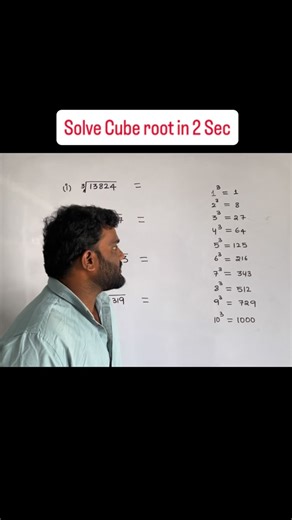K Goud on Instagram: "Master Cube Root Shortcut Trick 🔥 Find cube roots in seconds without long calculations. This method works perfectly for all perfect cubes and is extremely useful for SSC, Banking, Railways and other government exams. Save time in exams by learning the cube ending pattern and smart logic. Watch till the end for clear examples and exam tips. cube root shortcut, cube root tricks, maths shortcuts for exams, speed maths tricks, perfect cube cube root, SSC maths tricks, banking