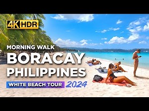 Full Tour of BORACAY ISLAND Philippines 2024 | Morning WALK at the Famous White Beach【4K HDR】