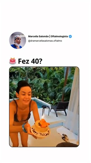 Marcella Salomão | Oftalmologista no Rio de Janeiro on Instagram: "🎂 Se identificou… ou fez 40 e ainda não sentiu? Então eu preciso conversar com você sobre o que acontece com a visão nessa fase da vida. O bolo vem. A vela acende. Você sopra. Mas, aos poucos, situações simples começam a mudar: 📱 o celular vai ficando mais distante 🤏 o braço “encurta” 💡 a luz vira indispensável A partir dos 40 anos, é comum surgir a presbiopia, a famosa “vista cansada” mesmo em quem sempre enxergou bem. Isso 