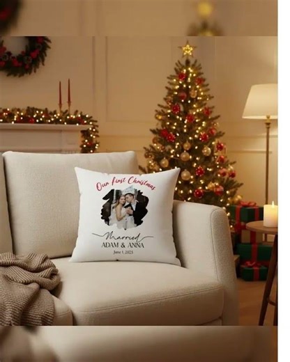Personalized Photo Pillow – Custom Names & Occasion
