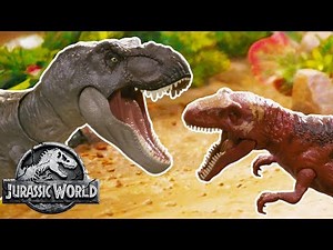 Dino Battles: T-Rex Vs. Metriacantho & Ankylosaurus | Jurassic World | Mattel Action!