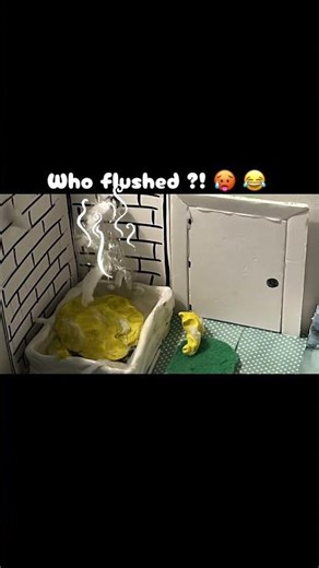 Who flushed the toilet?! 🥵😭 #funny #blobsdiy #shorts #animation #stopmotion