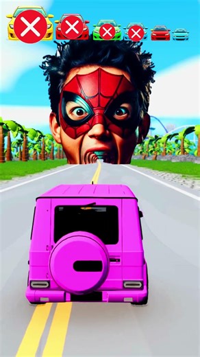 Big & Small Cars vs Marvel Spiderman