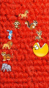 Pacman Eats All Kinds Of Wild Animals - Bears, Elephants, Rhinos, Horses, Lions, Even Dinosaurs.