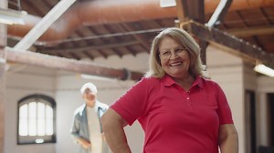 Free stock video - Front view of happy senior woman dancing in ballroom