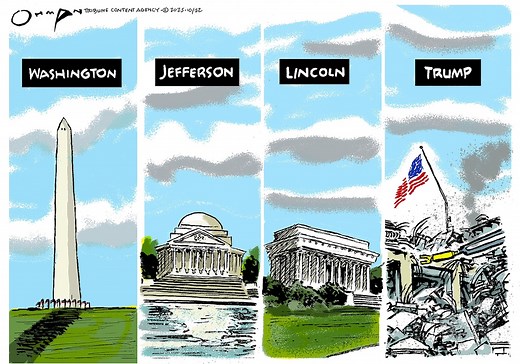 Editorial cartoons for Oct. 26, 2025: White House demolition, 'No Kings' response
