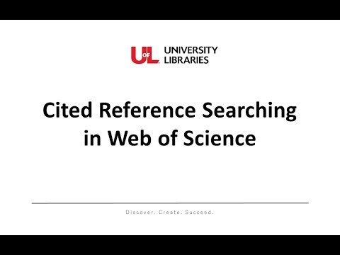 Cited Reference Searching in Web of Science