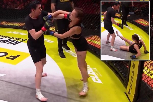 Mom, 50, knocks out her son’s ex-girlfriend in cage fight match