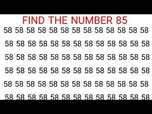 Find the Number “85”. Only Smart People Can Find This Fast.