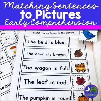 Matching Sentences | Read and Match | Early Comprehension Activity & Boom Cards