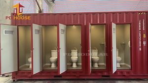 [Hot Item] Luxury Shipping Container Restroom 20FT Container Bathroom Portable Prefabrication Shipping Mobile Container Toilets Solar for Sale