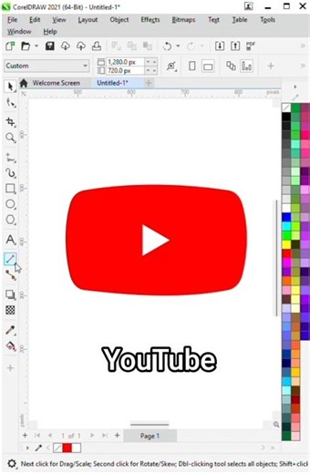 How to create YouTube logo in Coreldraw | Coreldraw tips for more #shorts