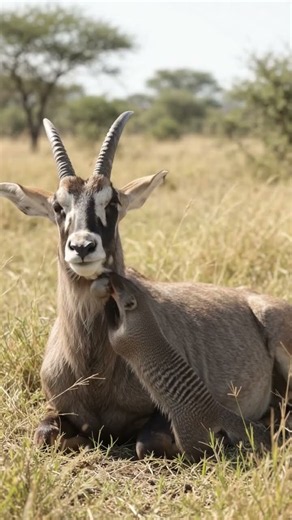 Mongoose Finds a Massive Tick Under a Roan Antelope’s Jawline!