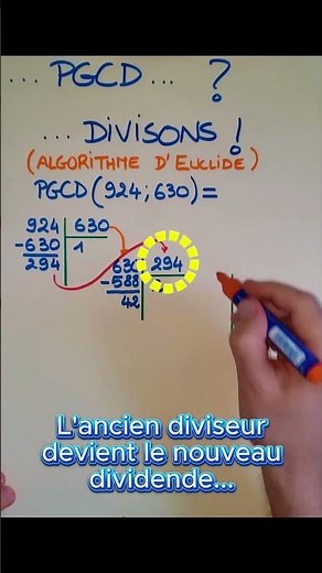 Calcul du PGCD de deux nombres entiers : Algorithme d'Euclide