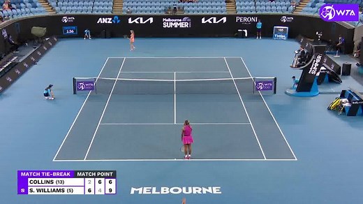Watch the Match Highlights from D. Collins vs. S. Williams, 02/05/2021 | WTA