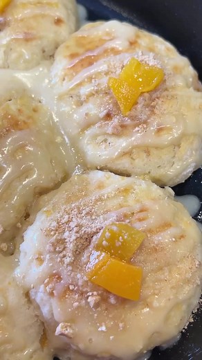 Y’all made these peach cobbler biscuits yet? The full recipe is on my website and the @whiskapp These biscuits were so damn good! Follow @spilling_the_sweet_tea for more easy recipes. ...#biscuits #peachcobbler #sweetbreakfast #canteatjustone #biscuitlover | Spilling the Sweet Tea