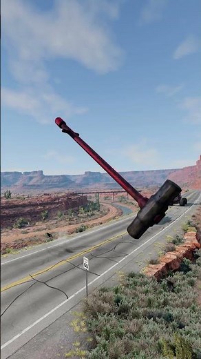 Colorful Cars vs Mountain Road and Giant Hammer - BeamNG.drive