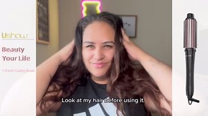 Thermal Brush 1 1/2 Inch Hair Curling Iron, Hot Loose Heated Round Brush Curling Wand Hairstyling Tools, Gift for Girls Women (Rose Gold)