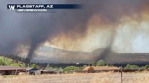 Check out these fire whirls yesterday on the Pipeline Fire near Flagstaff, AZ. These are caused when immense amounts of heat are released and the column of air rotates, creating a look of a "fire-nado". A suspect was arrested for violating a burn ban in Flagstaff, AZ. Officials say that violation of the burn ban started the PipelineFire on Sunday, which has burned about 4,500 acres. | WeatherNation