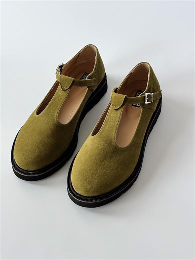 Green Suede Leather Mary Jane Shoes Woman, Mary Jane Flat Shoes, Handmade Summer Sandals - Etsy