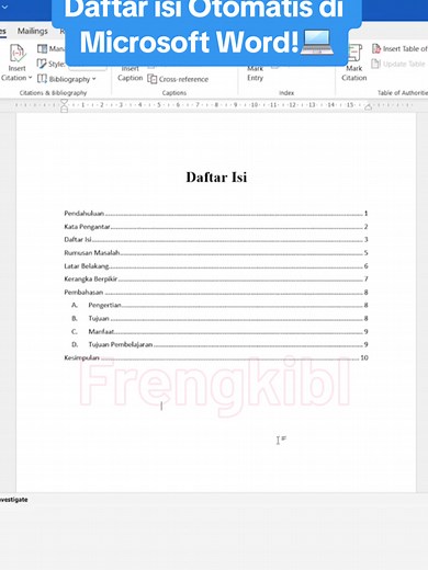 Cara Membuat Daftar Isi Otomatis di Microsoft Word