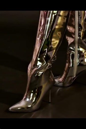 Shiny Metallic Silver Boots
