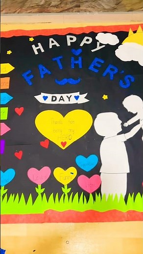 ✨ Father’s Day Special Bulletin Board Decoration Idea 💙 | Easy Classroom Craft #classcraft