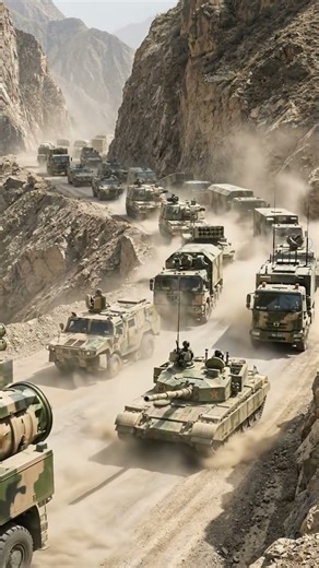 China’s Massive Military Convoy in the Mountains – Modern Weapons on the Move AI 5 #ChinaMilitary