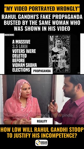 She says that she doesn't agree with Rahul Gandhi's allegations of vote chori and baseless claims against against the Election Commission. | Indian Compass