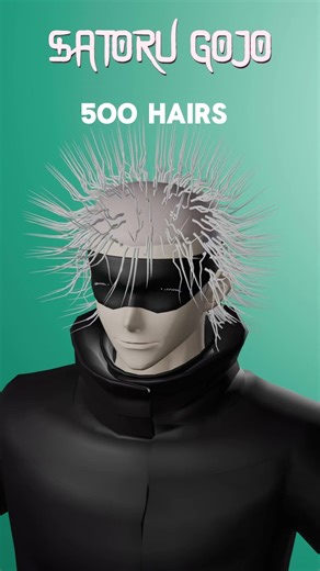 Gojo Hair Simulation 10,000 Hairs