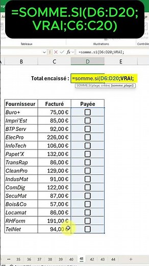 SUIVRE SES FACTURES SUR EXCEL #excel #astucesdigitales #exceltips #factures #paiement