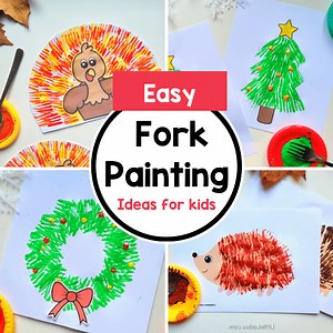 15  Fork Painting Ideas for Kids {Free Templates for All}