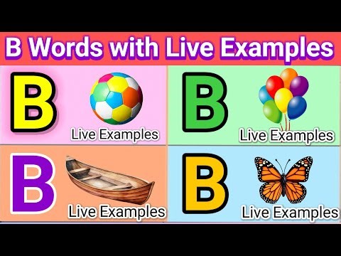 Words that start with B | letter B words forkids |Live Examples