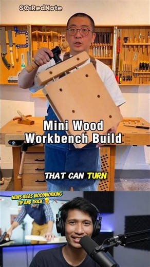 Small but Powerful: Mini Wood Workbench Build 🔧🪵 #woodworking #Lifehack #DIYTools