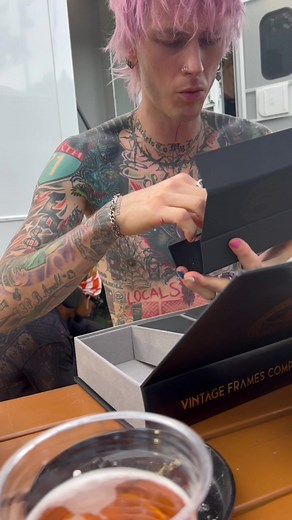 MGK with the Vintage Frames Exclusive Unboxing #mgk #machinegunkelly #haul #unboxing