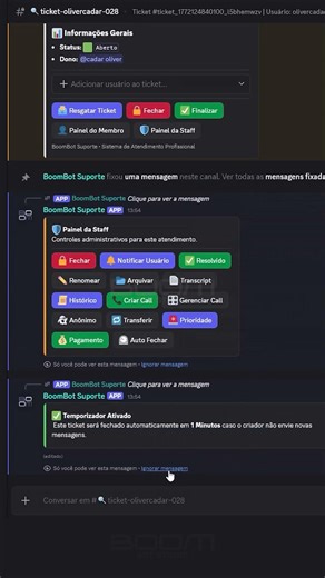 Bot ticket com auto fechamento ⏳