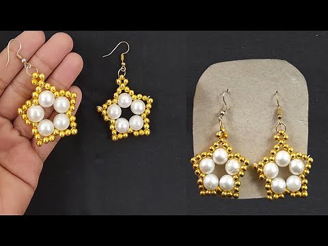 How to Make Star Beaded Earrings. Easy Step by Step Tutorial for Beginners