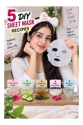 5 DIY Sheet Mask Recipes You Can Make at Home 🌿✨ #Skincare #DIYSkincare #SheetMask #SkinCareTips