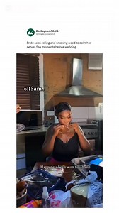 Bride seen expertly rolling and smoking weed to calm her nerves few moments before wedding | Dockaysworld
