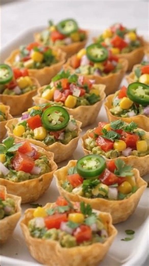 Avocado Salsa Tortilla Cups 🌮🥑 | Crispy & Fresh Party Snack | Easy Recipe