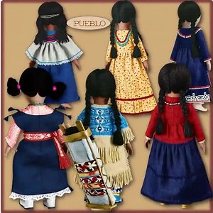 Sew Cute Dolls Native American Indian Dolls Cloth 7 Dolls Native Costumes Vintage Epattern Instant Download PDF Pattern Pueblo Navajo Sioux - Etsy